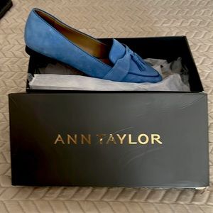 Ann Taylor Blue Suede Loafers NEW NIB 9.5